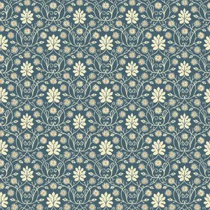 Blue Floral Abstract Print Cotton fabric preview
